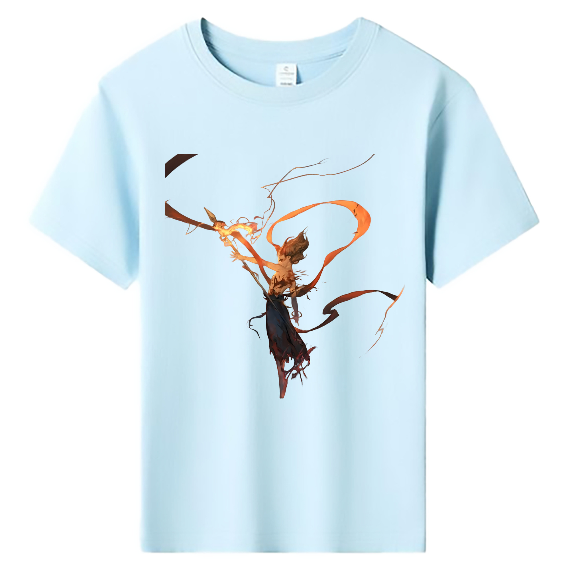 （画像用） Ne Zha 2 ナタ 魔童の大暴れ 綿100％キッズTシャツ（フロントプリント）